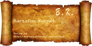 Bartalus Kornél névjegykártya