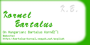 kornel bartalus business card